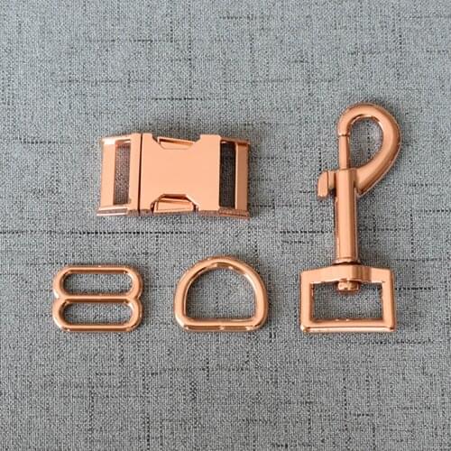 100 Sets 15mm 20mm 25mm Metal Belt Buckle Slider D Ring Snap Clip Hook For Pet Dog Collar Leads Lock Lobster Clasp Accessories