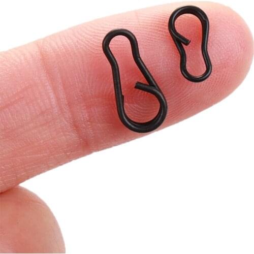 30Pcs/lot Carp Fishing Multi Clips Quick Change Connector Matte Black Easy Link Swivels Snap Terminal Tackle Rolling Swivels