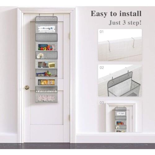 5 Layers Non-woven Hanging Storage Bag Closet Organizer Wardrobe Clothes Door Storage Pocket Shoes Hanging Closet Organizer