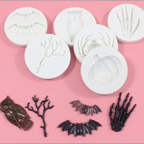 6 styles Halloween Silicone mold Candle mold Chocolate mold Cake mold Resin mold Baking mold Mooncake mold Resin mold