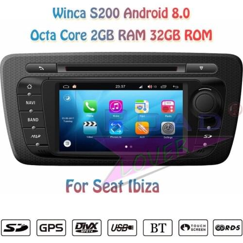 Winca S200 Android 8.0 Car PC Multimedia DVD Player For Seat Ibiza 2009 2010 2011 2012 2013 Stereo GPS Navigation Magnitol 2 Din