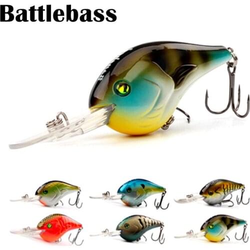BATTLEBASS 75mm 24g Fishing Lure Floating Wobbler Fishing Deep Crankbait Cranks Rattle Artificial Bait Hard Wobbler For Trolling