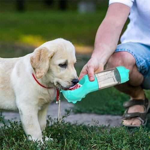 3 in 1 Dog Water Bottle Dogs Travel Water Bottle Portable Dog Water Dispenser 300ML with Poop Bag Box Waste Shovel Dog Feeder