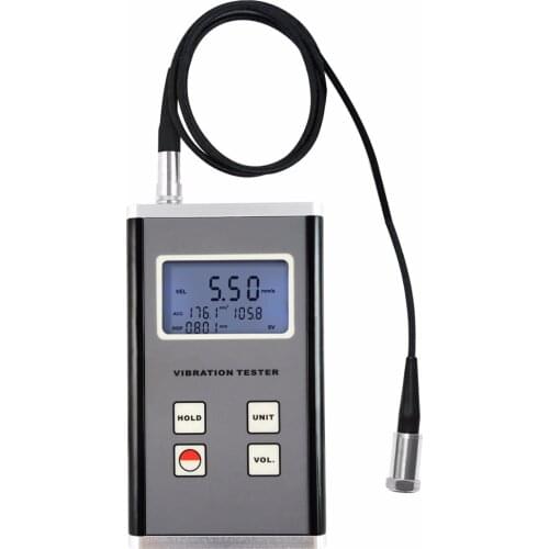 Digital Vibration Meter Piezoelectric Transducer Sensor Displacement Velocity Acceleration Tester 10Hz~10kHz Range