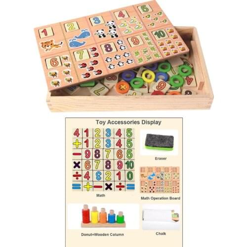 Wooden Number Puzzle Sorting Montessori Toys for Toddlers - Shape Sorter Game for age 2 3 4 5 year olds kids - Preschool