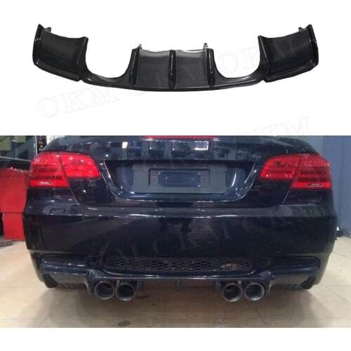 Carbon Fiber Rear Bumper Lip Spoiler Diffuser for BMW E92 M3 Coupe E93 M3 Cabriolet 2009 - 2012 Quad Exhaust Two Outlet exhaust
