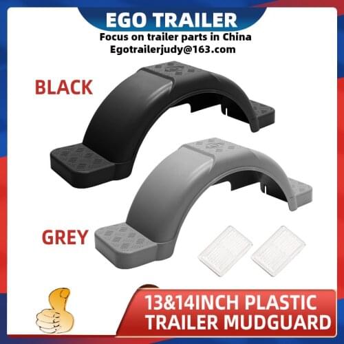 EGO TRAILER Plastic Trailer Mudguard Pair BLACK 13- 14 - 15" Wheels W/ Mudflap fenders,,trailer accessories, trailer components