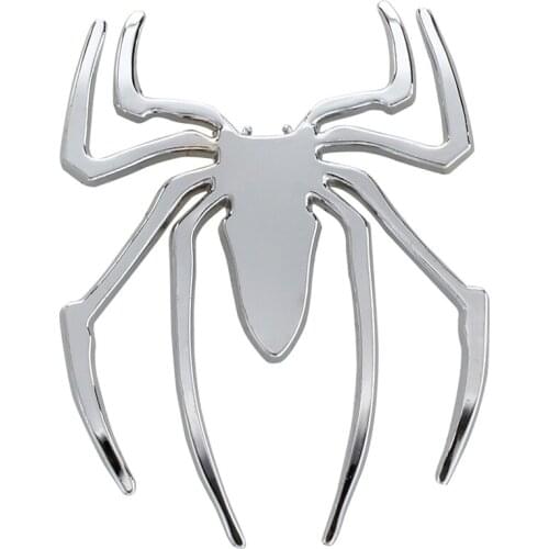 Emblem spider track 3D chrome car motor car decal sticker badge Silver
