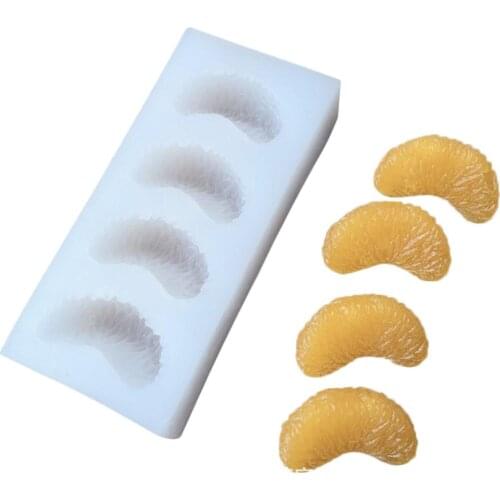 DIY Fruit Cake Tools Simulation 4 Holes Orange Petal Silicone Moulds Simulated Fruit Cake Mould DIY Aromatherapy Candle Mold