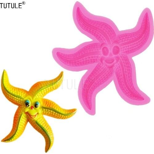 Gadgets-starfish Mold for cake decorating, polymer clay shell mold, resin or soap mold, fondant starfish mold