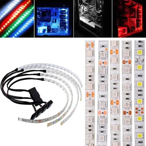 Lights LED Strip Light Bright STRIP LIGHTS Flexible Waterproof Computer Tech & Gadgets White 60CM(Cable+Light) PC PC for