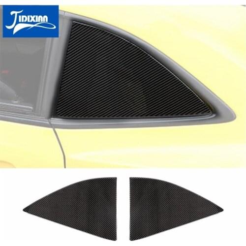 JIDIXIAN Soft Carbon Fiber Car Rear Triangle Window Decoration Cover Sticker for Chevrolet Camaro 2010-2015 Exterior Accessories