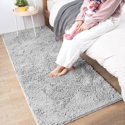 Chenille Bath Mat Anti Slip Gray Water Absorb Bathroom Carpet for Living Room Bedroom Rugs Kitchen Floor Mats Tapete De Banheiro
