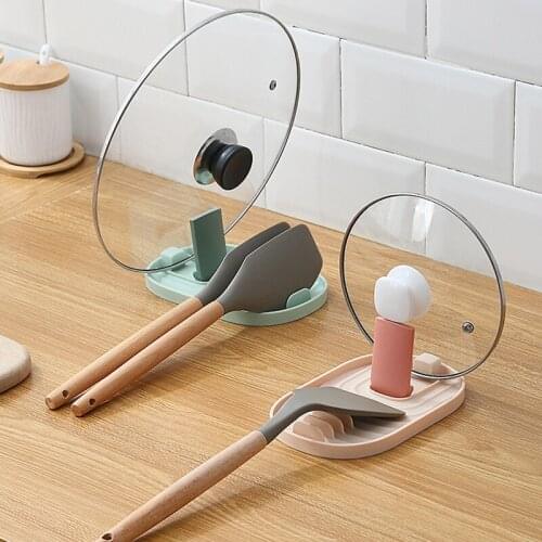 Kitchen Spoon Holders Fork Spatula Rack Shelf Organizer Plastic Spoon Rest Chopsticks Holder Non-slip Spoons Pad Kitchen Utensil