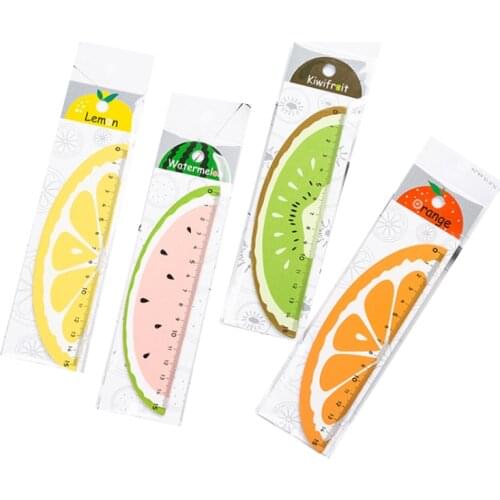 1pcs/lot Four Fruit Design To Select Bookmark Ruler Wooden Ruler 15cm Painting Learning Stationery Ruler Calculator