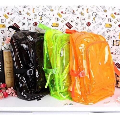 New Cute Clear Transparent Women Backpacks PVC Jelly Color Satchel Student Fashion Teenage Girls Bags For School Backpack