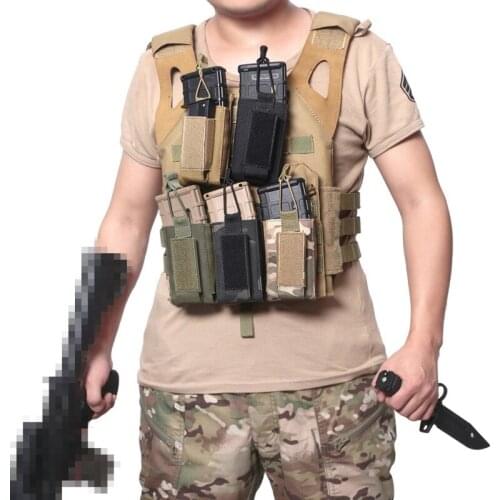 Molle System Magazine Pouch 1000D Nylon Double Layer Storage Bag Airsoft Tactical Rifle Intercom Storage Bag