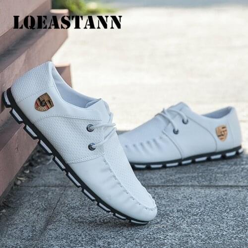 LQEASTANN Mens New Flat Non-slip Casual Shoes Italian Flat Shoes Sports Driving ShoesKorean Version Of Mens Pea Soft Shoes