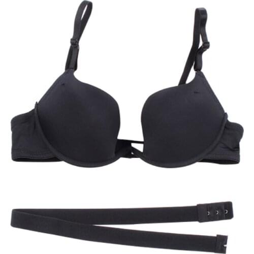 2016 New Plus Size B Cup Seamless Bras For Women Super Push Up Bra 3/4 Cup Sexy Backless Strapless Underwear Brassiere Sutian