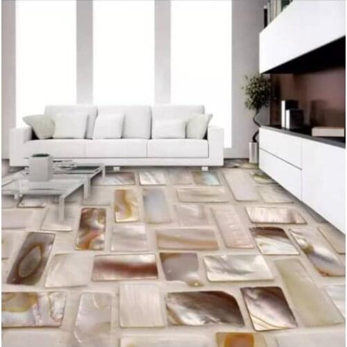 Beibehang Custom wallpaper floor stickers colorful shell inlay art floor home decor room bathroom background 3d floor murals