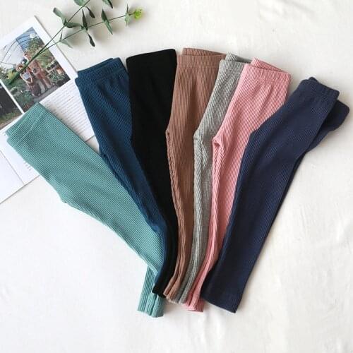 Fall Toddler Girl Leggings Casual Basic Skinny Slim Long Pants Elastic Waist Children Trousers Baby Leggings Casual Kids Clothes