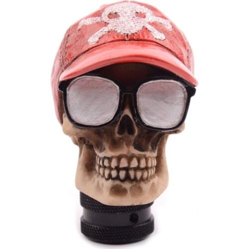 Gear Stick Shift Knob Skull Head - Manual Automatic Car Shifter Knobs Universal for Most Transmission Vehicles (Baseball Cap Ske