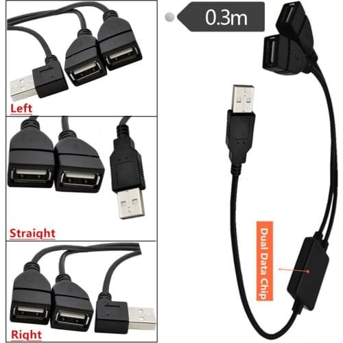 With chip to transmit data at the same time charging cable USB one minute two line one male two busbar USB2.0 AM/2AF