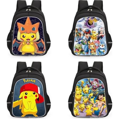 Pokemon School Bags Cartoon Pikachu Backpacks Anime Figures Big Capacity Travel Bag Lighten Up Girls Boys Christmas Gifts