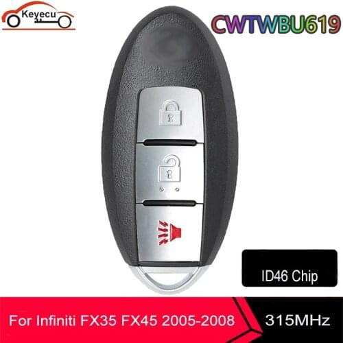 KEYECU Smart Remote Car Key Fob 3 Button 315MHz ID46 for Infiniti FX35 FX45 2005 2006 2007 2008 FCC: CWTWBU619