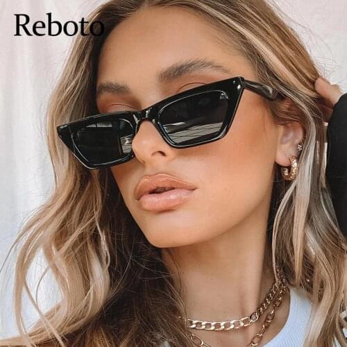 Vintage Black Rectangle Shades Sun Glasses For Women Fashion 2020 New Fashion Small Square Sunglasses Woman Luxury Brand UV400