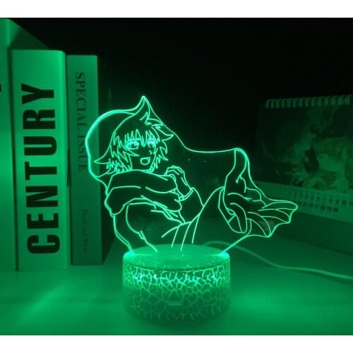 Anime Your Turn To Die Shin Tsukimi LED Crake White Nightlight for Bedroom Decor Nightlight Birthday Gift Room 3D Night Lamp