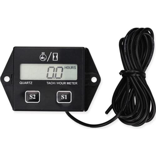 Digital Engine Tach Hour Meter Tachometer Gauge Engine Inductive LCD Display For Motorcycle Motor Marine Chainsaw Pit Bike Boat