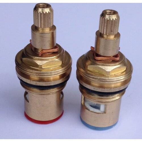 2Pcs Standard 1/2 Replacement Brass ceramic disc tap valve insert gland cartridge quarter turn zba501