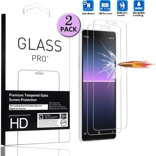 2PCS Tempered Glass for Sony Xperia 10 II Screen Protector for Sony Xperia 1 II Tempered Glass Protective Film