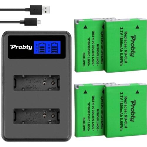 1800mAh NB-6L NB 6L NB-6LH battery + LCD dual USB charger for Canon IXUS 310 SX240 SX275 SX280 SX510 SX500 HS 95