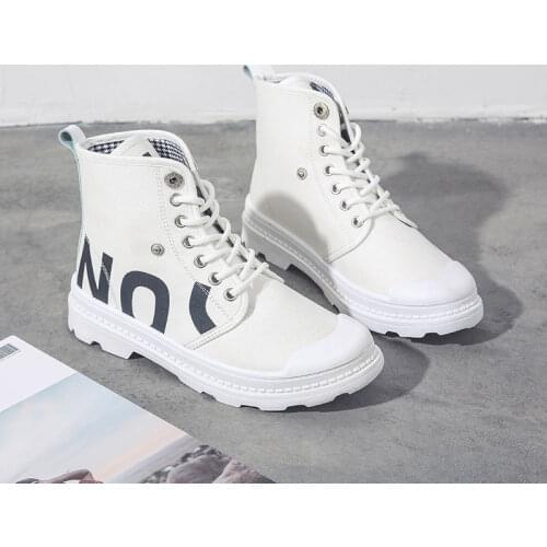 Womens Winter Boots New Breathable British Wind Ladies Short Boots New Fashion High-top Women Casual Flat Boots