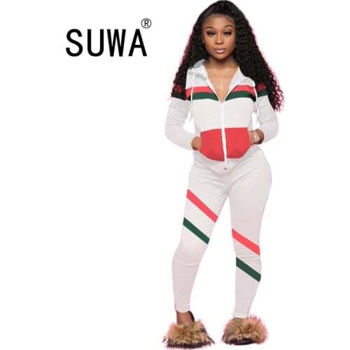 Hooded Jackets 2 Piece Set Women Clothes Autumn Winter Top And Sporting Pants Sweat Suit Two Piece Vocation Outfit Matching Sets