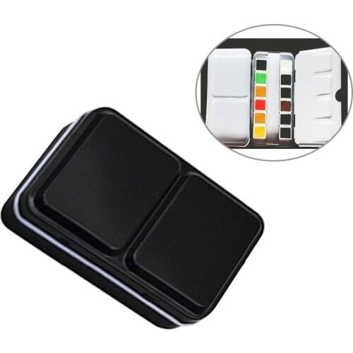 Empty Solid Watercolor Box Case Tin for 12 Colors Artist Drawing Paint Box Palette Painting Art Supplies For Kids School Student