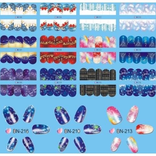 1pc Christmas Nail Art Stickers Santa Claus Snowman Butterfly Water Transfer Decals Xmas Winter Maple Leaf Sliders Manicure Tool