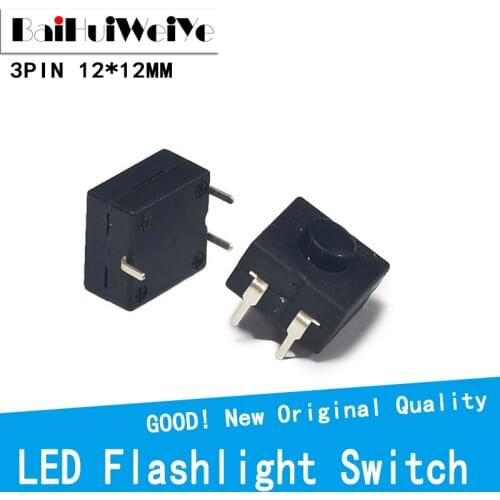10pcs/lot Double Row Vertical LED flashlight switch 3pins ON-ON-OFF 12*12 213BS