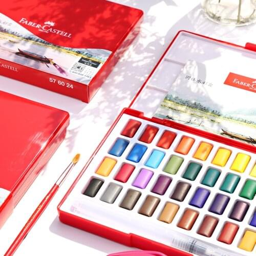 24/36/48 Colors Solid travel WaterColor Paint Set Metal Iron Box Watercolor Painting Pocket Pigment For Drawing Art Supplies