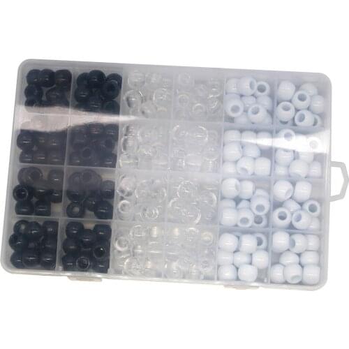 240Pcs Pony Beads Mixed Colored Resin Craft Pony Beads Assorted Bulk Hair Braid