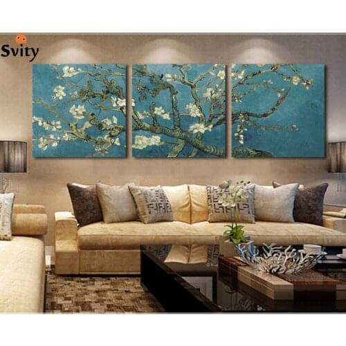 3 pcs Modern Printed Van Gogh Flower Tree Canvas Painting christmas decorations for home Living Room Art Wall Pictures No Frame