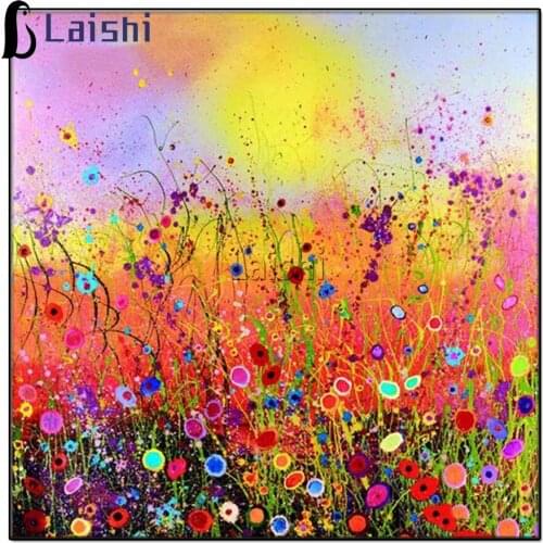 DIY 5D Diamond Painting Doodle colored flowers Embroidery Cross Stitch Full Square Round Drill Scenery Home Decor Painting