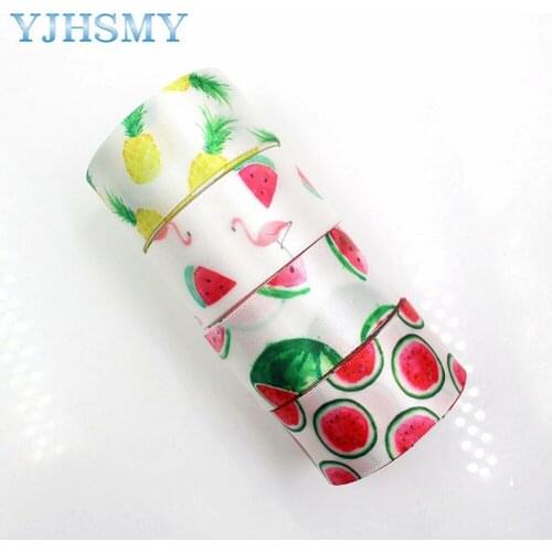 YJHSMYG,D-17921-685 25 mm 5 yards watermelon pineapple satin ribbons,clothing Accessories,party decoration,DIY handmade material
