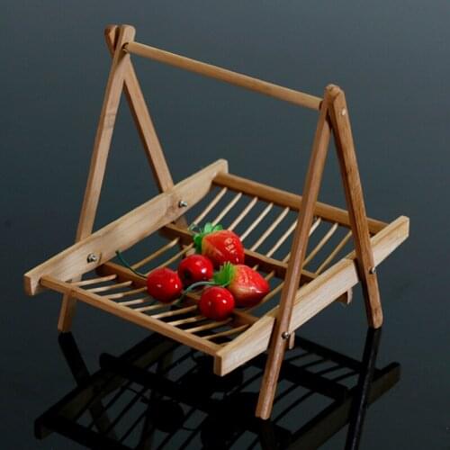Bamboo Rack Mutton Snack Lettuce Folding Basket Bamboo Hanger Fruit Plate Sushi Plate Trinket Dish