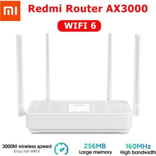Xiaomi Redmi Router AX3000 WiFi 6 Wireless Router Mesh Gigabit 2.4G/5.0GHz Dual-Band Wifi Repeater Signal Amplifier 4 High Gain