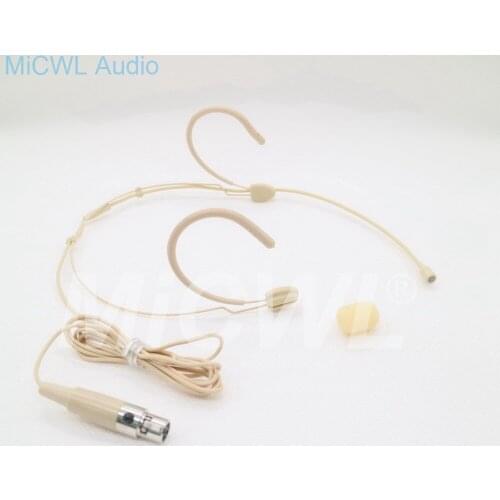 Beige Headset Mic. Omni-directional Condenser Microphone Headworn For AKG Wireless System With Bodypack Transmitter