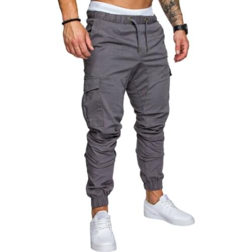 Brand Male New Fashion 2018 Slim Solid Color Pocket Decoration Men Casual Pants Man Trousers Designer Mens Joggers