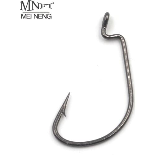 MNFT 20PCS/Pack Black Nickel Crank Fishing Hooks High Carbon Steel Worm Sharp Barbed Hooks
